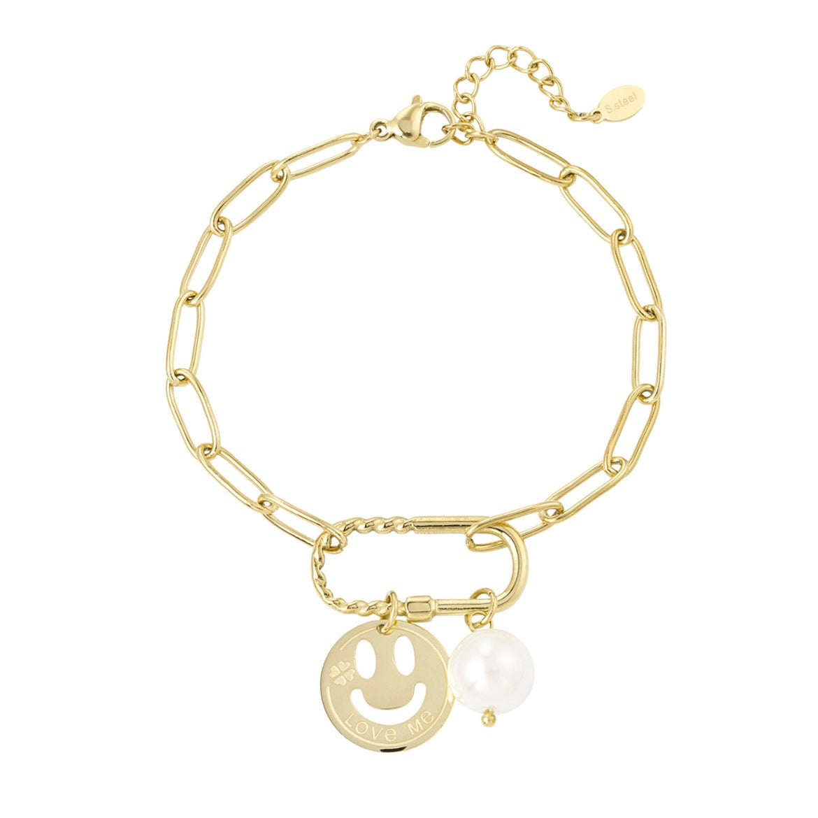 Schakel armband smiley