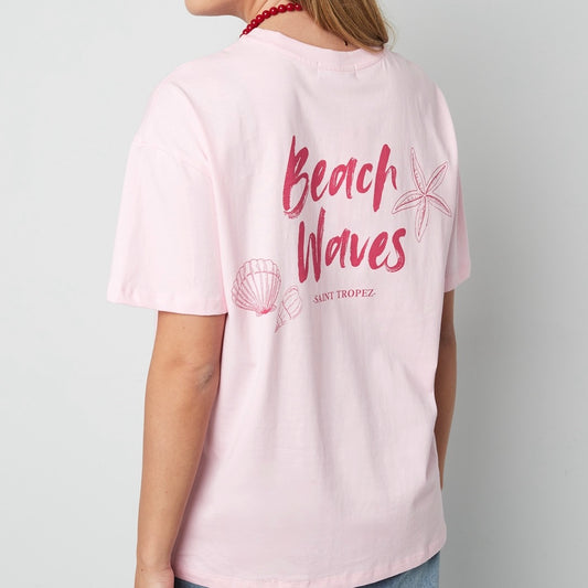 Shirt beach waves roze